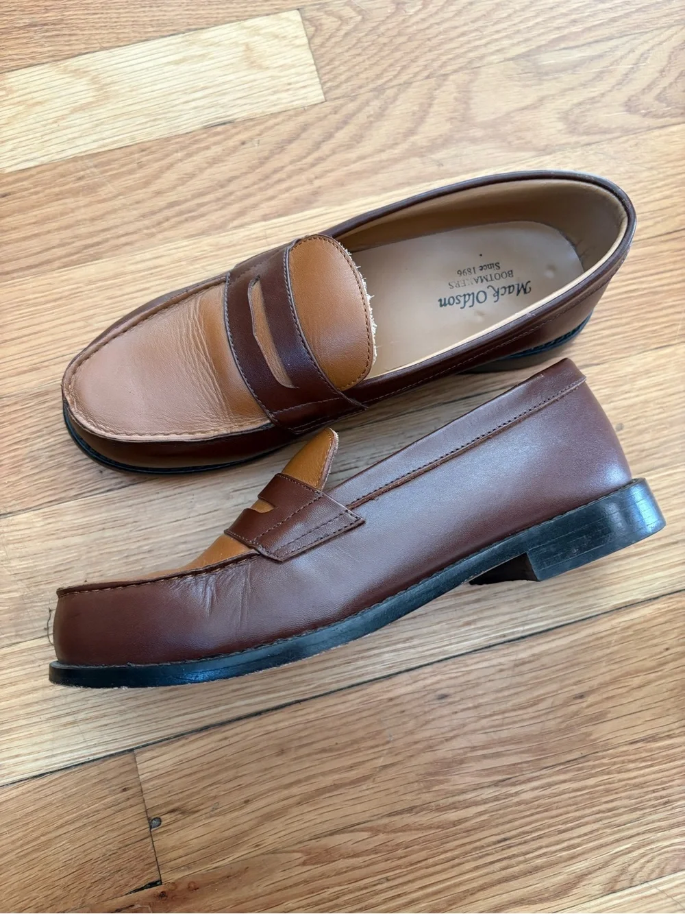 Women’s French Leather Loafers, Size 37/US 7